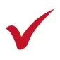 red check mark icon on white background