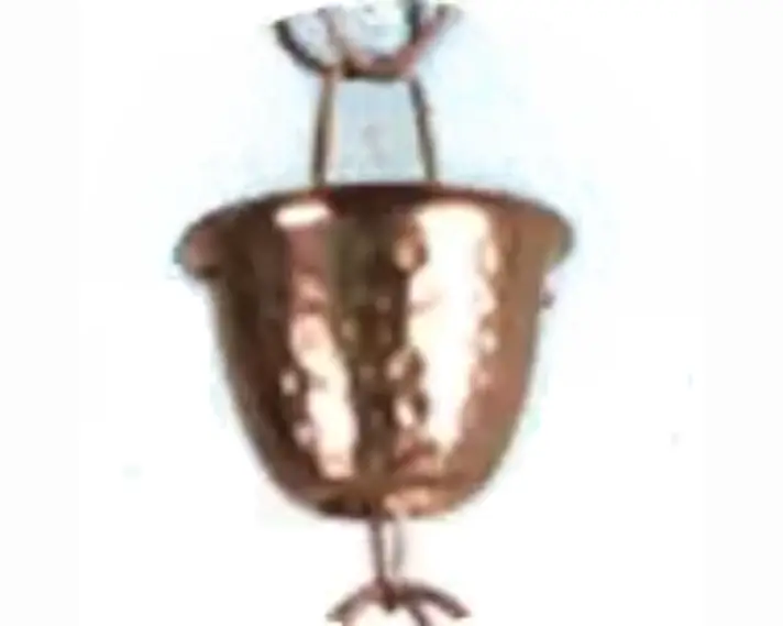 hammered copper rain chain cup