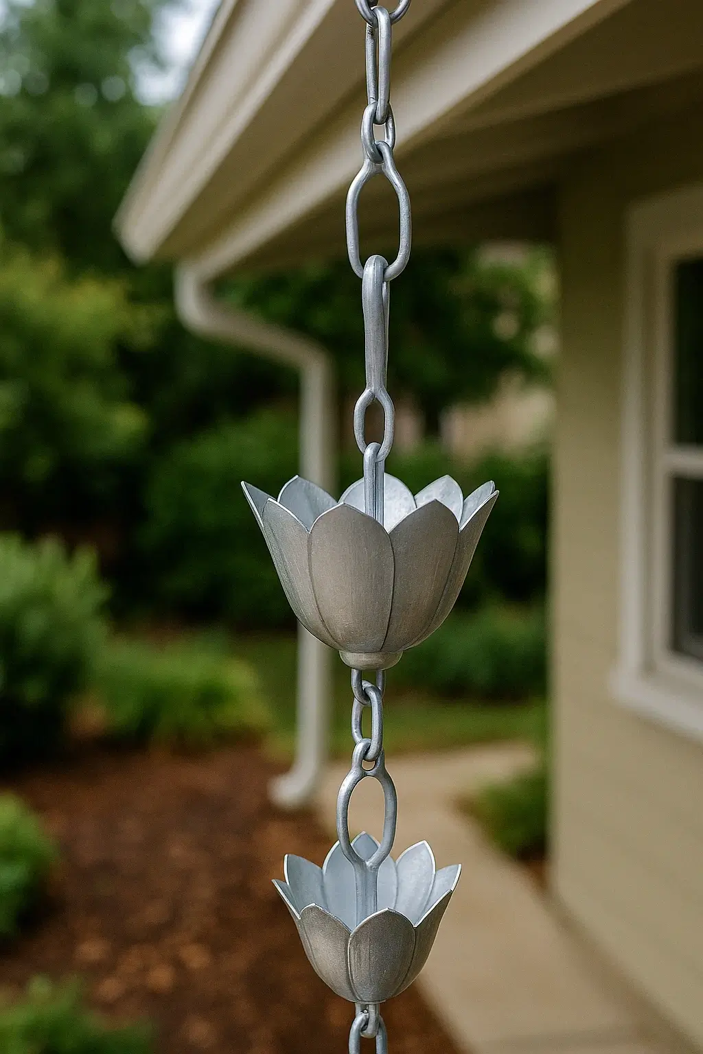 lotus aluminum rain chain cup