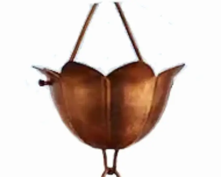lotus solid copper rain chain cup